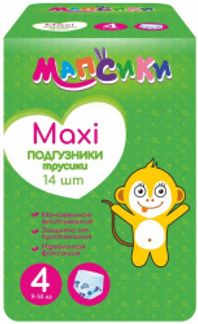 МАПСИКИ подгузники Макси 9-14кг 14 шт. Коттон клаб