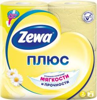 ЗЕВА ПЛЮС бумага туалетная Ромашка 4 шт. SCA HYGIENE PRODUCTS.