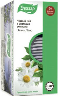 ЭВАЛАР БИО чай черный с цветками Ромашки 1,5г 20 шт. Эвалар ЗАО