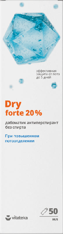 

ВИТАТЕКА ДРАЙ ФОРТЕ 20% антиперспирант дабоматик без спирта 50мл Химсинтез НПО ЗАО