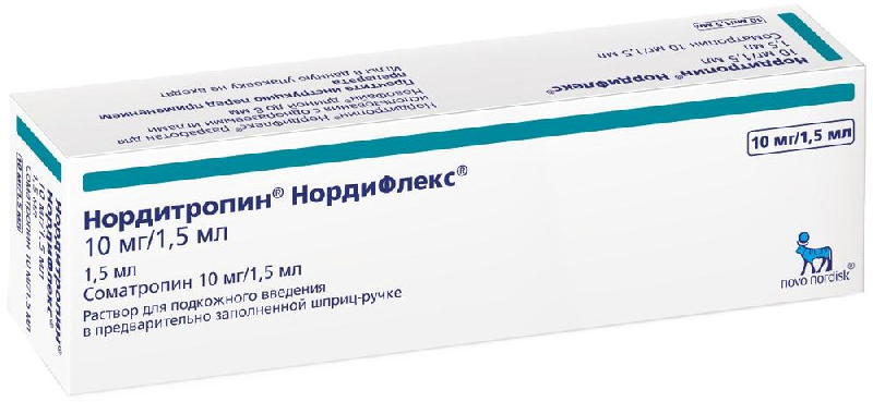 

НОРДИТРОПИН 10мг/1,5мл 1,5мл 1 шт. раствор для подкожного введения картриджи в шприц-ручках НордиФлекс